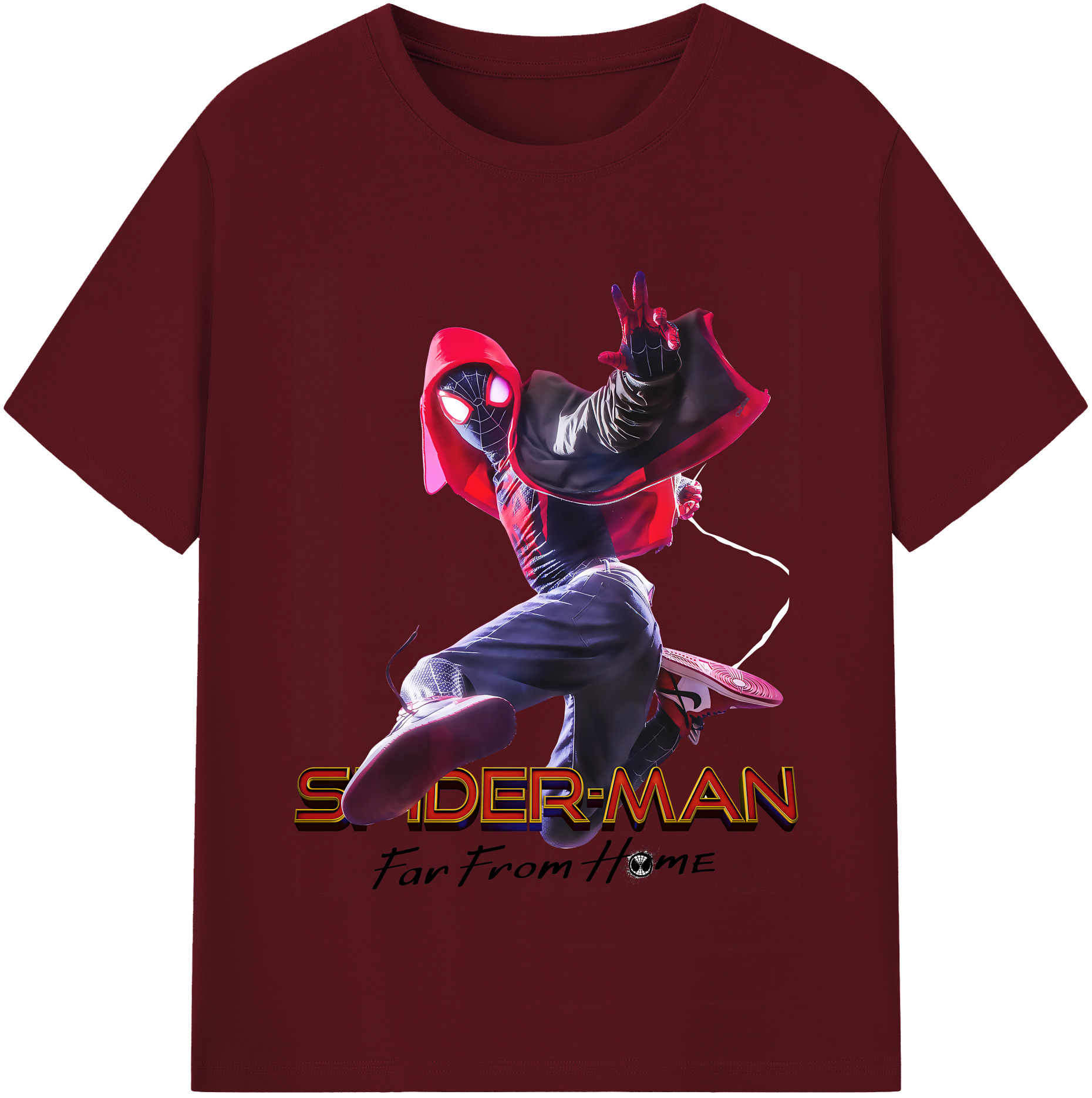 Spider Man スパイダーマン 綿100％半袖Tシャツ（フロントプリント）